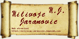 Milivoje Jaranović vizit kartica